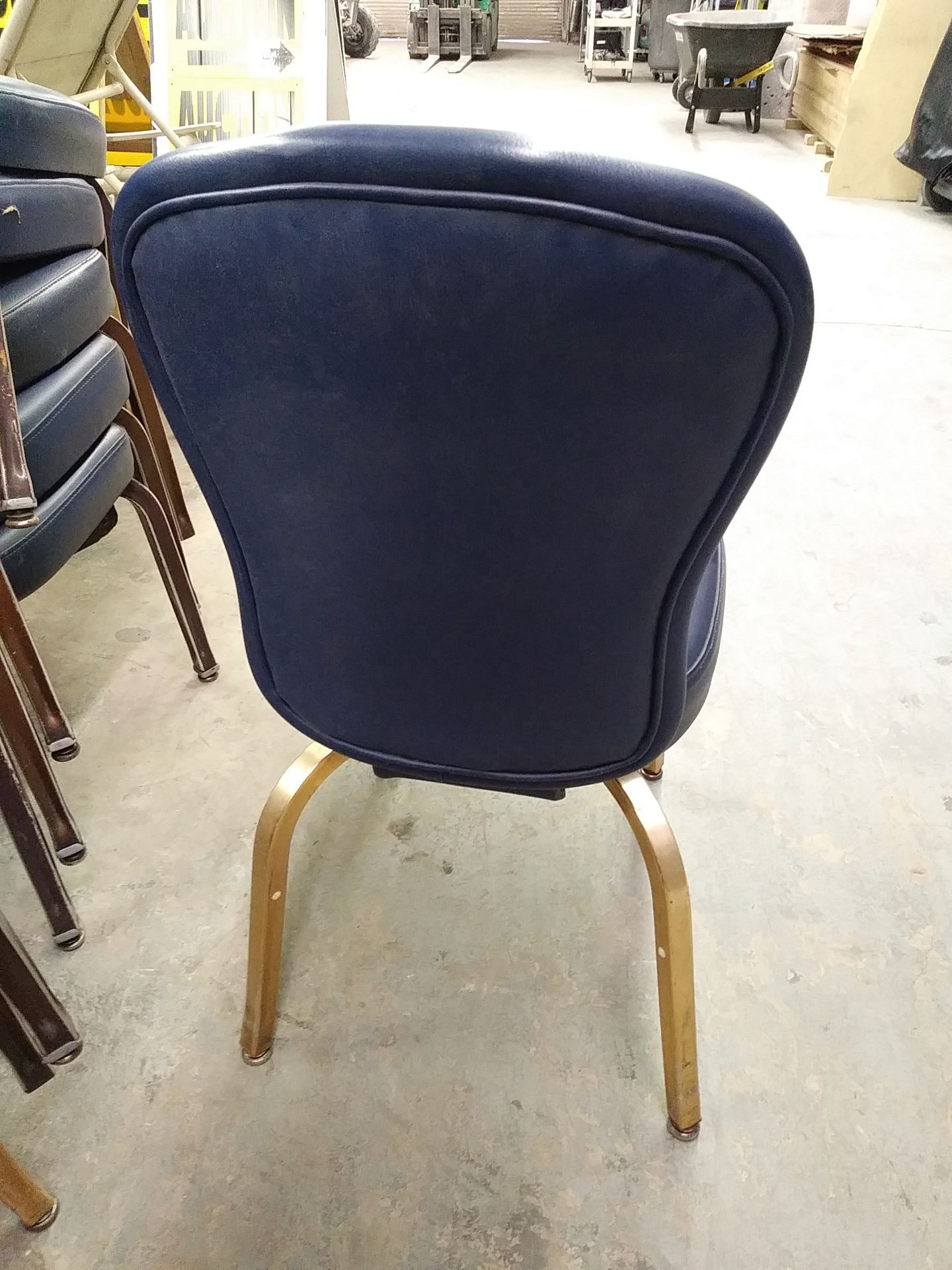 BLUE LEATHER DINING CHAIRS (X MONEY) - Image 4 of 4