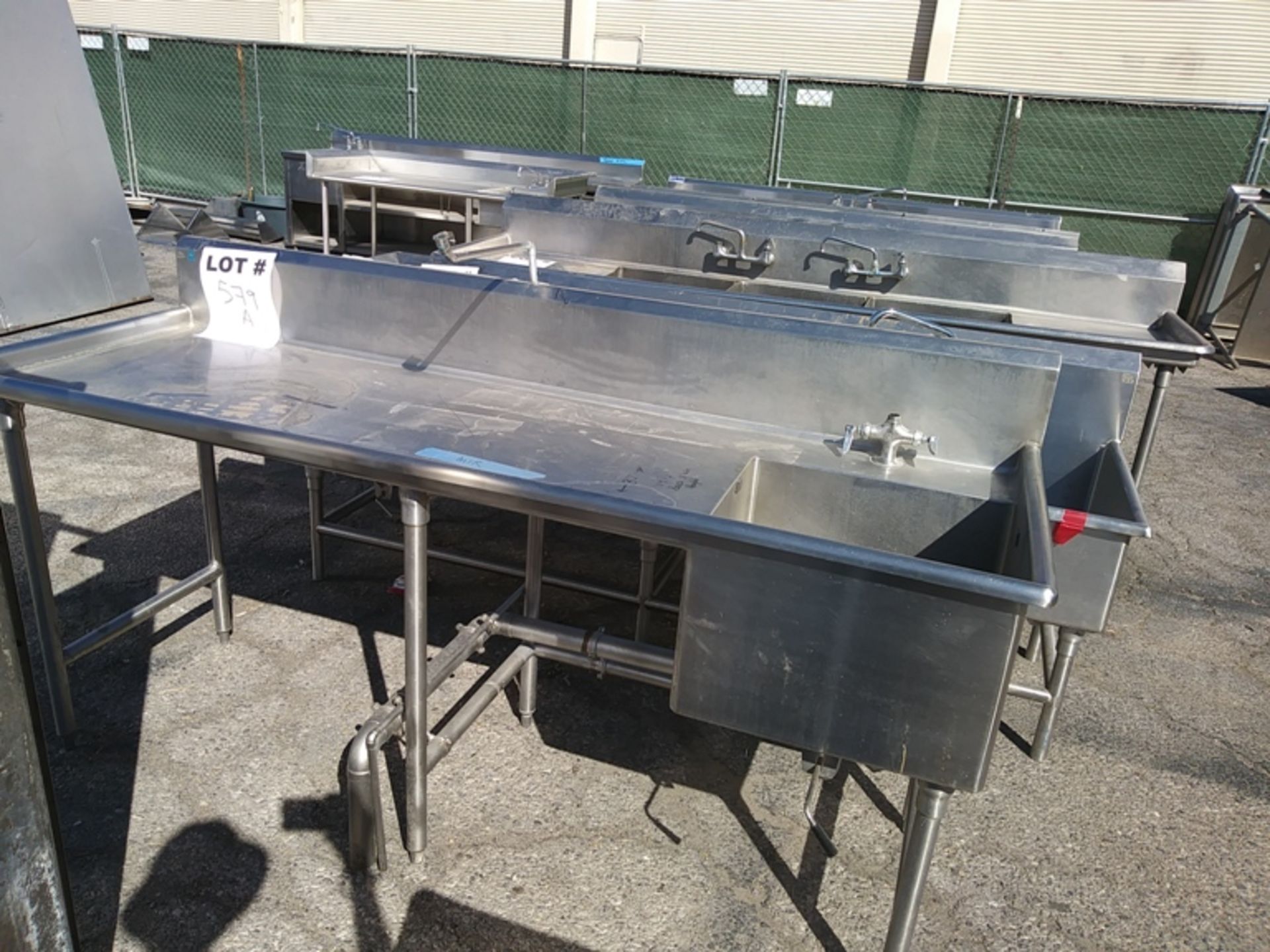 7FT LONG STAINLESS STEEL SINK - Image 2 of 3