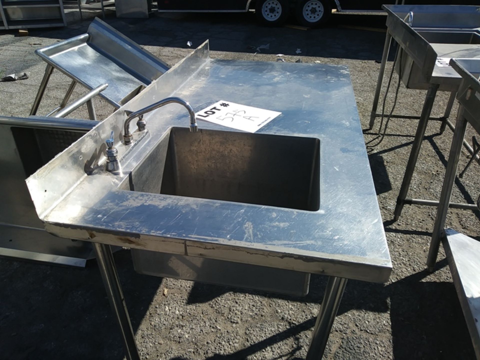 5FT LONG STAINLESS STEEL SINK - Image 3 of 3