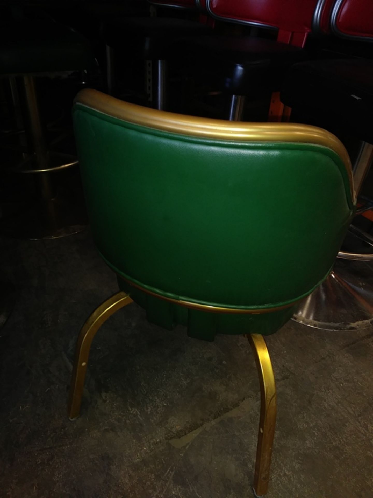 GREEN / GOLD LEATHER DINING CHAIRS (QTY X MONEY) - Image 3 of 3