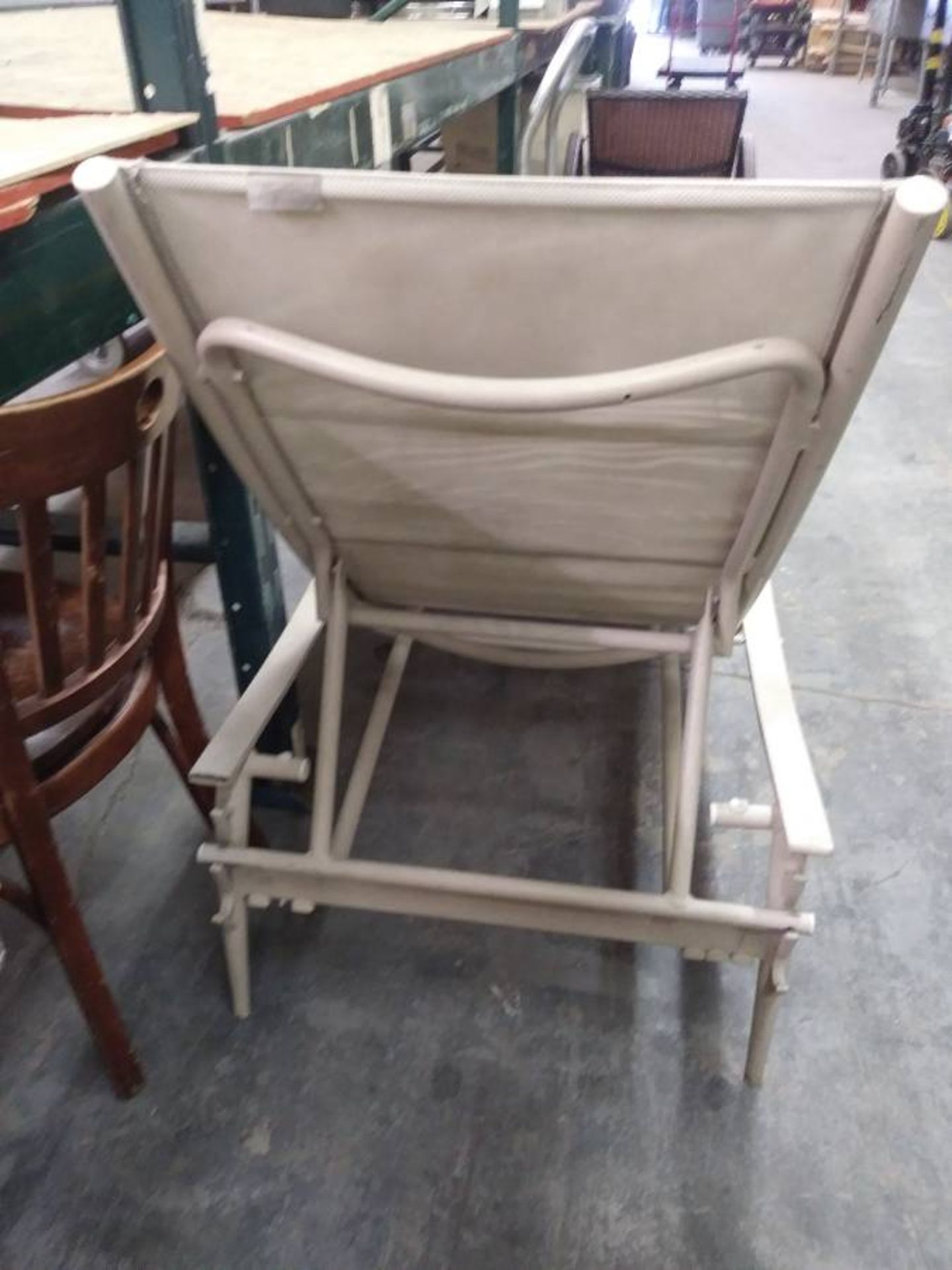 TAN PATIO LAWN CHAIRS - ADJUSTABLE (METAL FRAME) (QTY X MONEY) - Image 2 of 5