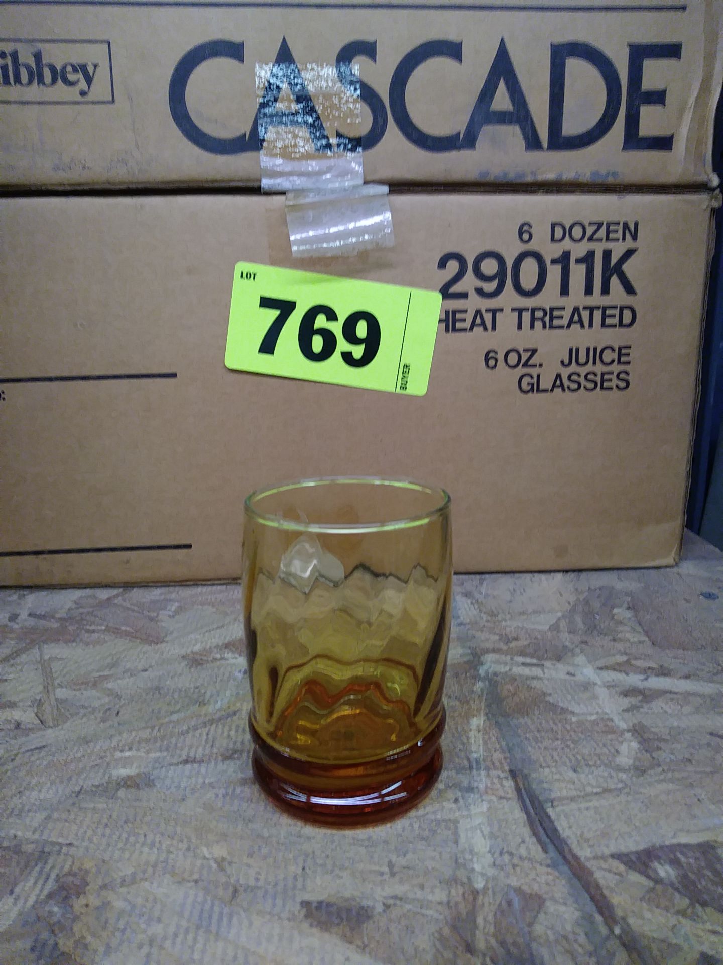 NEW LIBBEY GOLD CASCADE (2901K) HEAT TREATED 6OZ JUICE GLASS (INCLUDES QTY: 720)