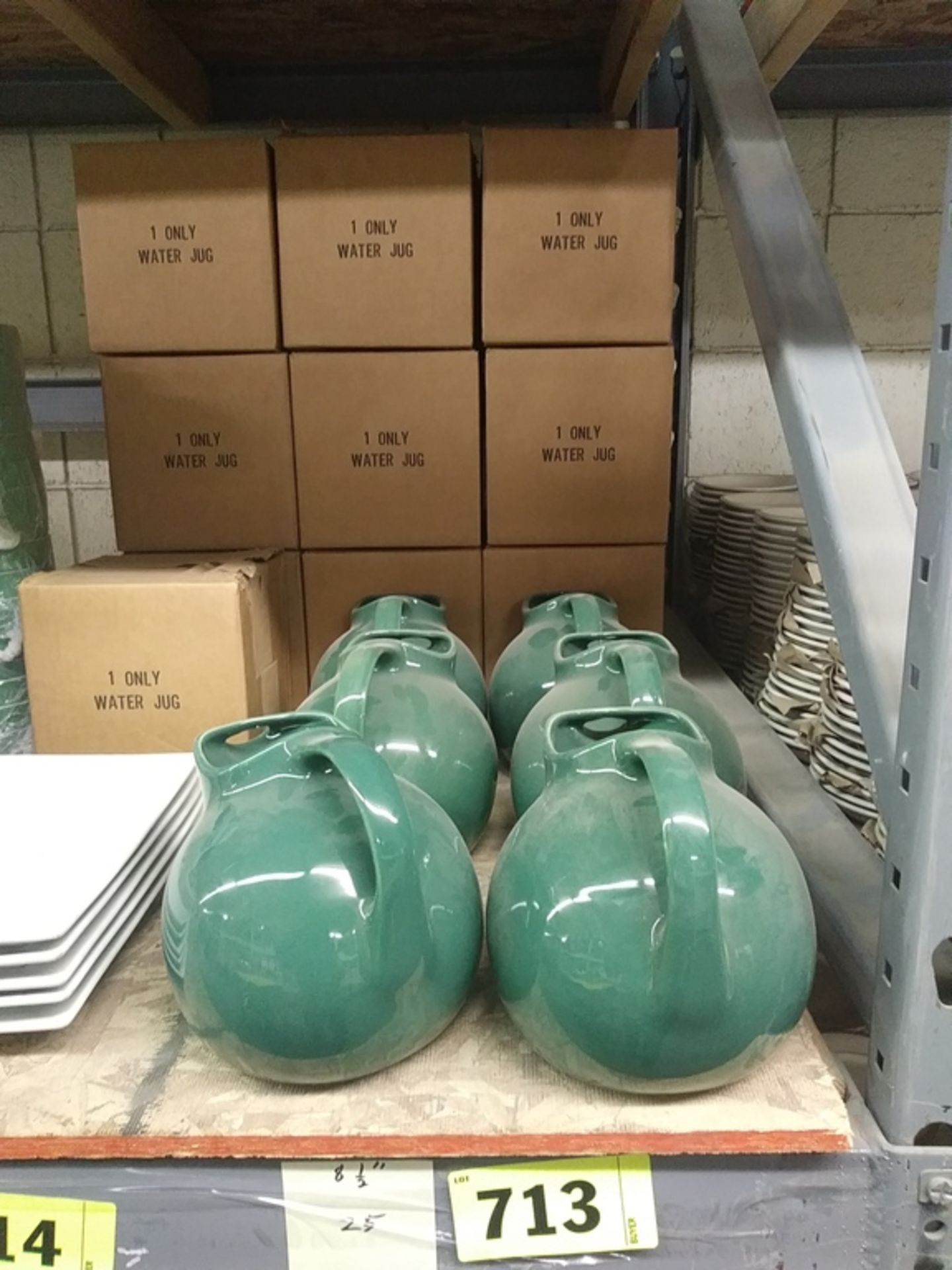 NEW 8.5" HALL GREEN WATER JUGS (633) (INCLUDES QTY: 25)