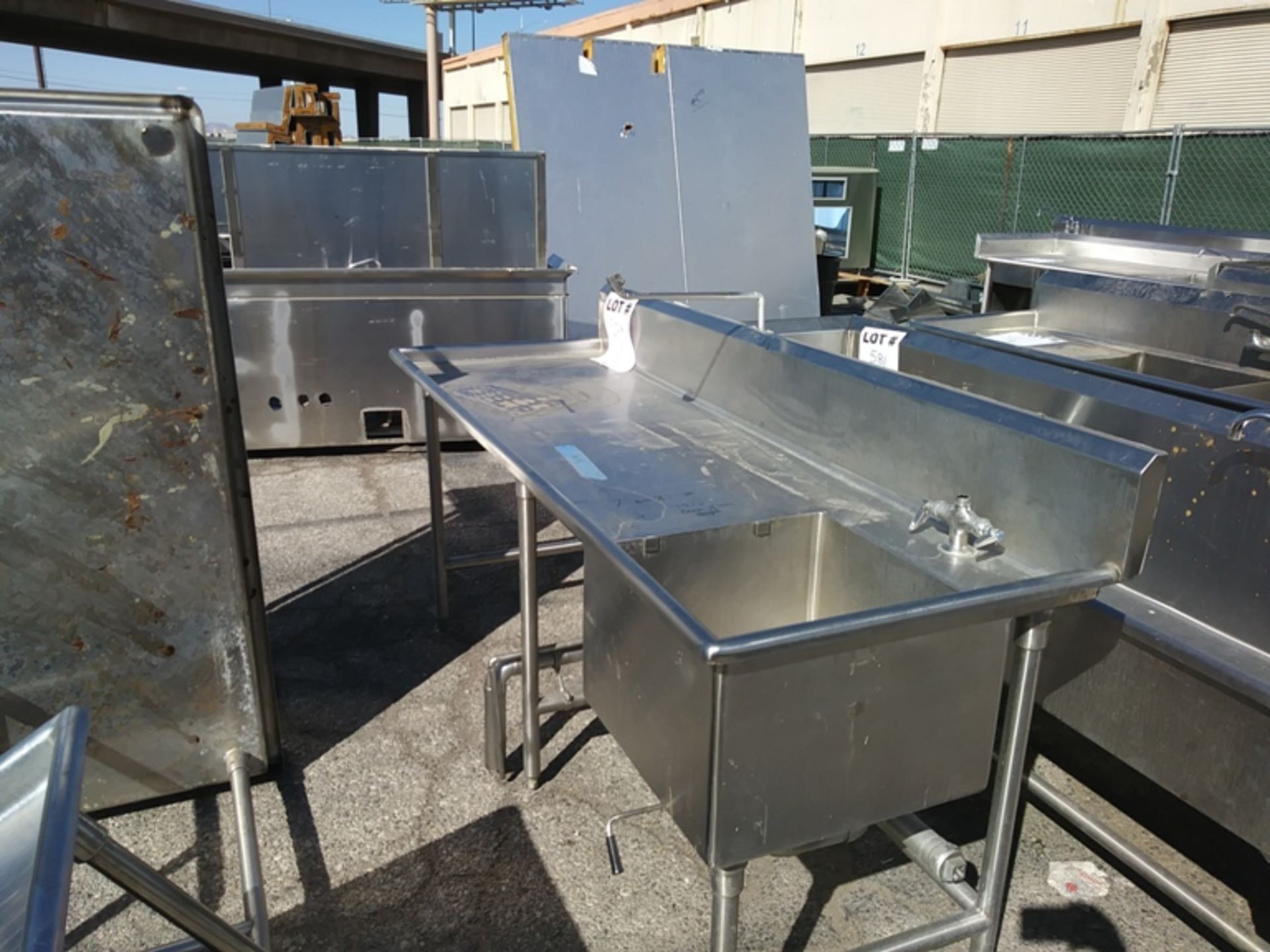 7FT LONG STAINLESS STEEL SINK - Image 3 of 3