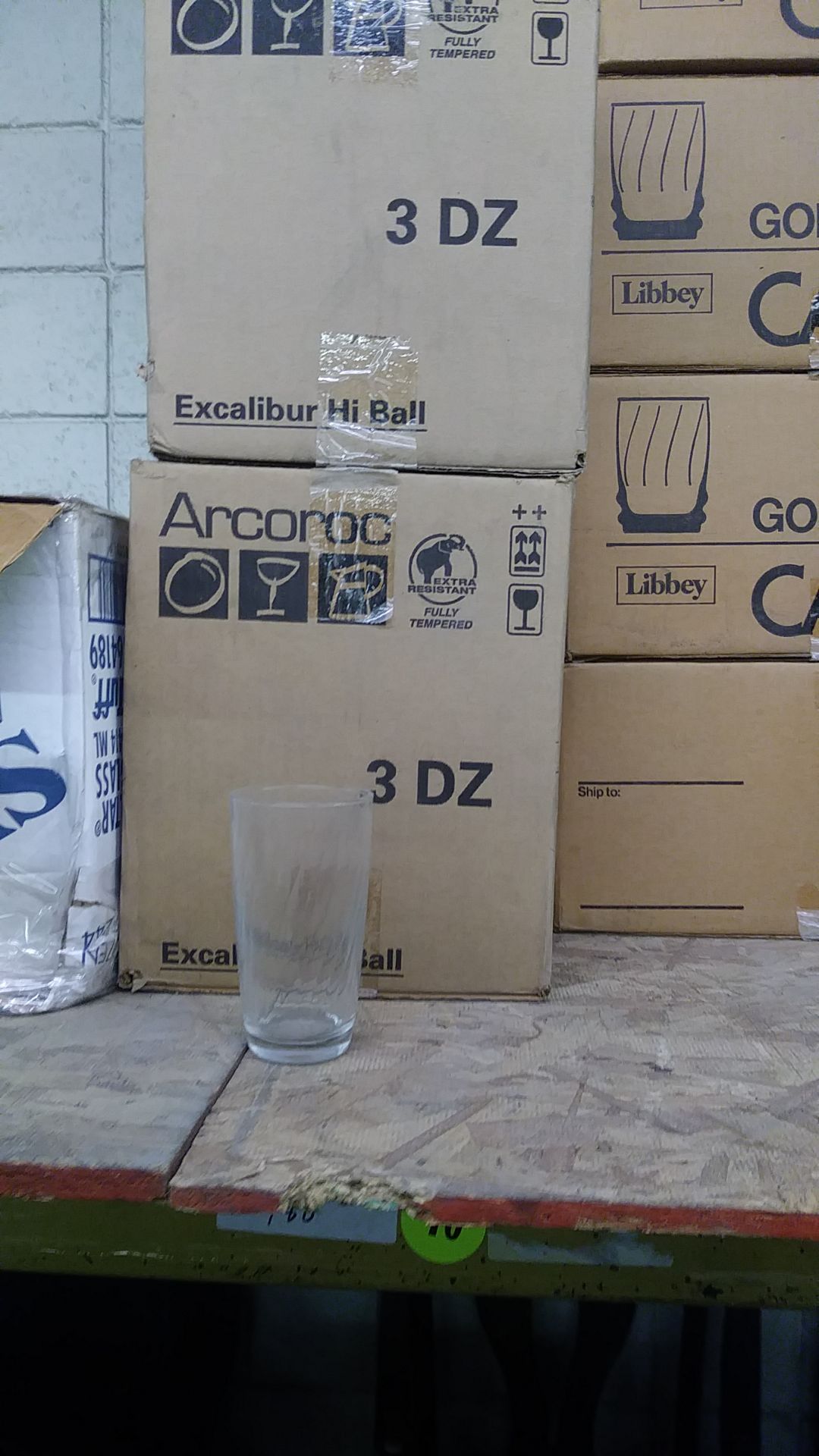ARCOROC EXCALIBUR HIBALL DRINKING GLASS (includes QTY 180 in this lot)