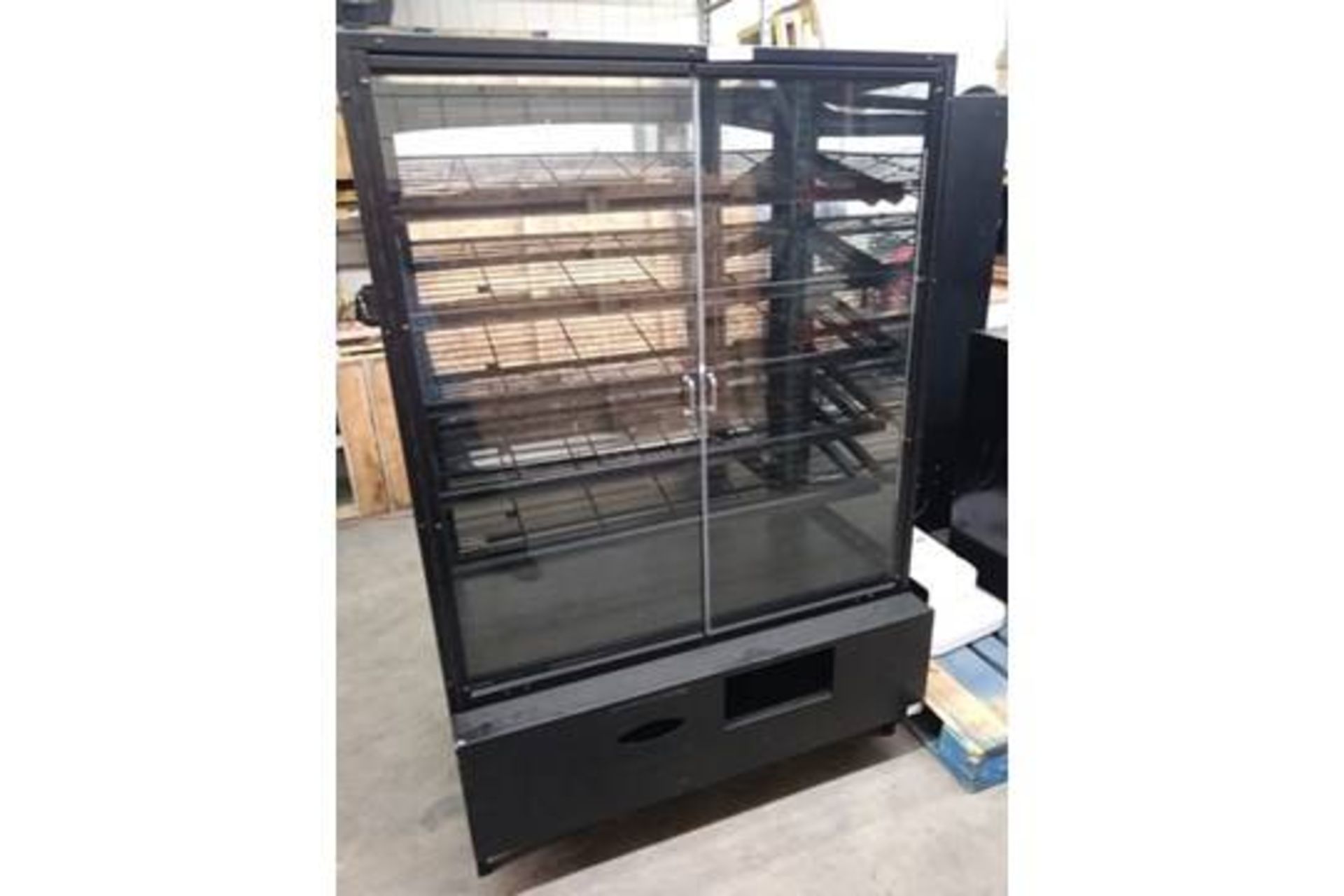 6FT TALL BLACK GLASS DOOR DELI CASE - Image 2 of 5