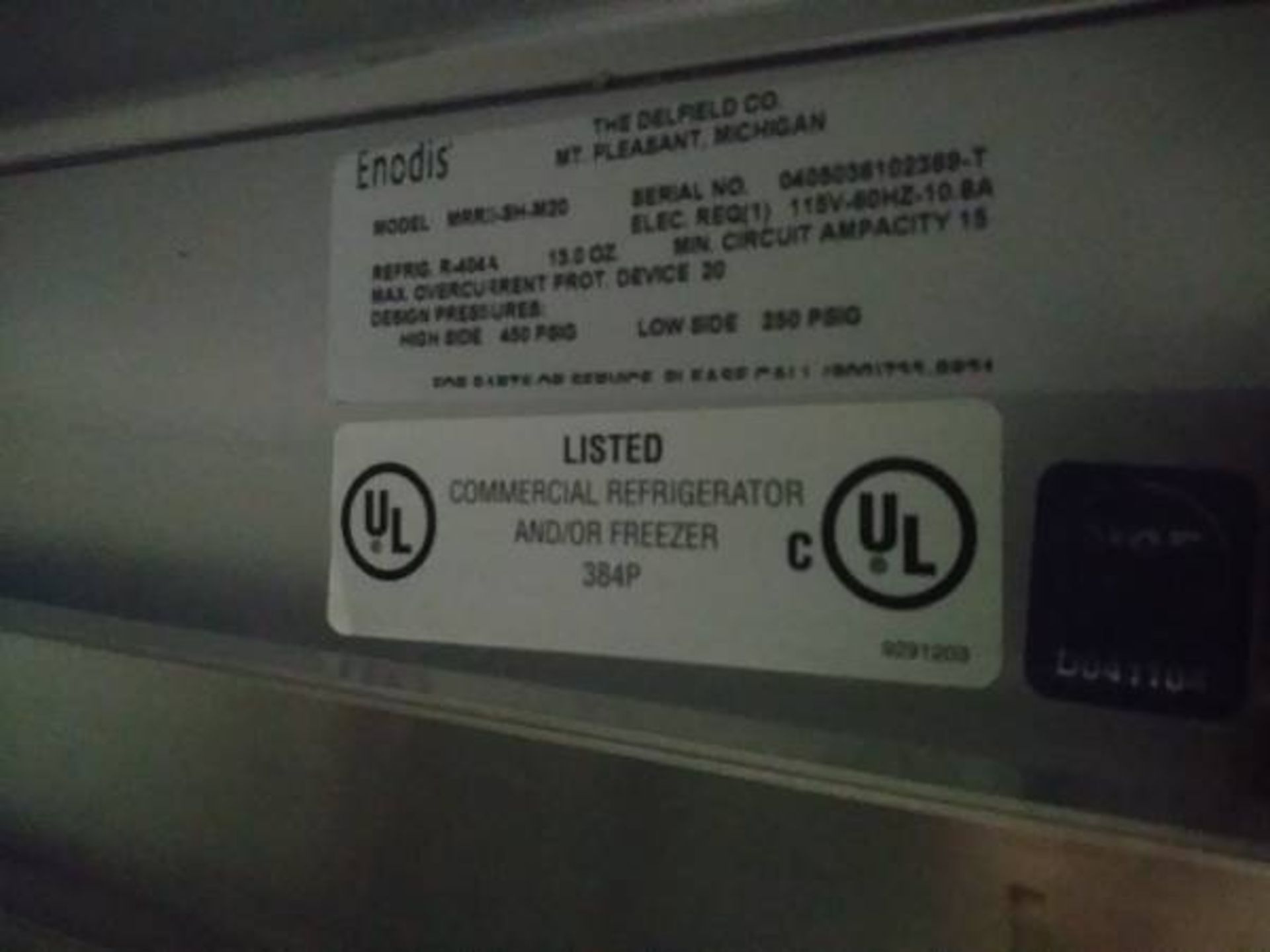 DELFIELD MERIDIAN REFRIGERATOR (MRR2-SH-M20) - Image 8 of 8