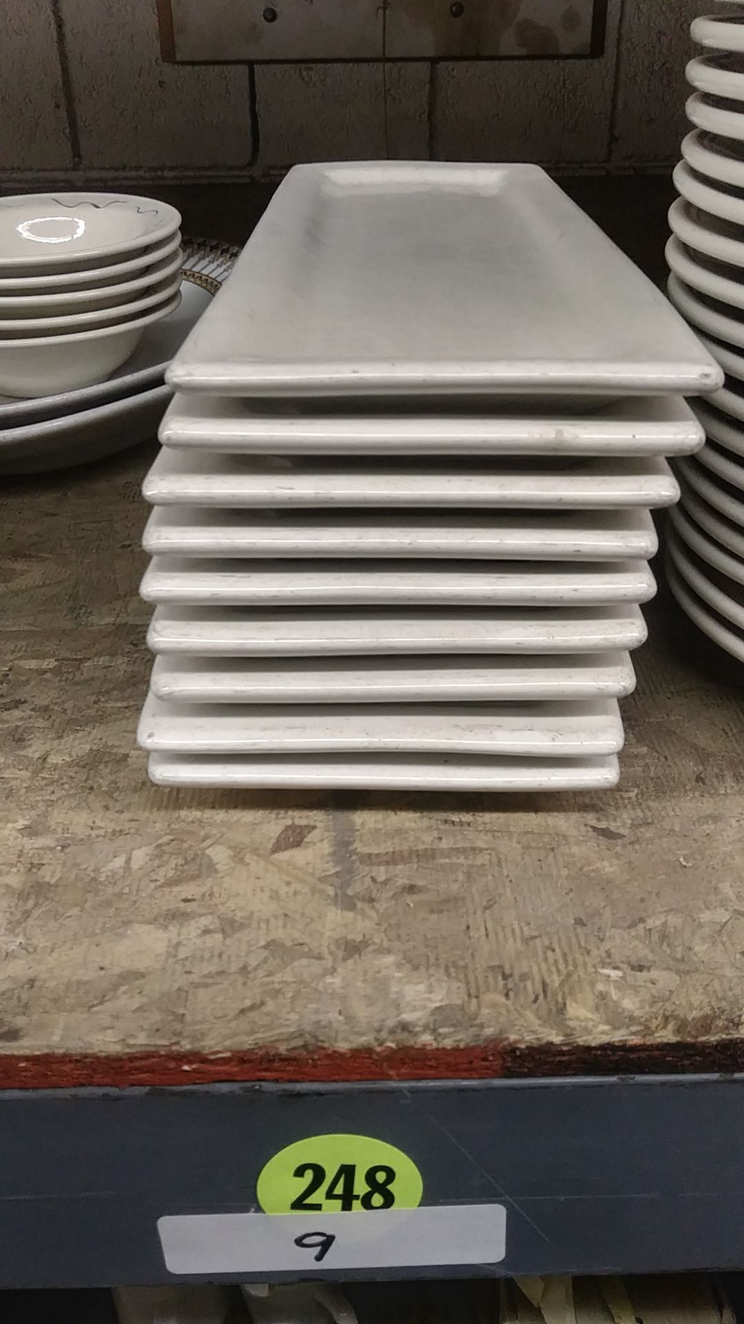 14" LONG WHITE RECTANGLE PLATES ( INCLUDES QTY 9) - Image 2 of 2