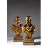 A pair of gilt wood reliquaries, Gubbio, Giuseppe Ceccarelli, early 19th century