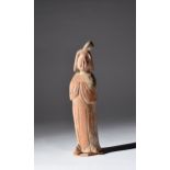 A Chinese terracotta figure of a lady, Tang dynasty