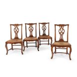 Four walnut chairs