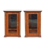 A pair of tuja and satinwood thecas