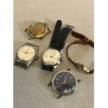 Selection of 5 various vintage watches