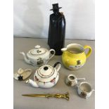 Collectables to include Shelley tea pot, White Label advertising jug & Wedgwood Sandeman decanter