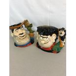 2 Royal Doulton character jugs "Dennis & Gnasher & Desperate Dan"