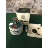 Glenfiddich 8 year old ceramic decanter, unblended Scotch whisky, Full & sealed. 86 US Proof. with