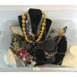 Large collection of costume jewellery to include display stands