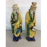 2 Large Chinese pottery men figures