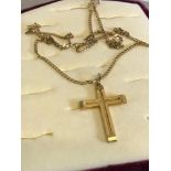 9ct gold necklace with 9ct gold cross pendant