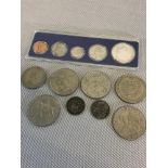United States special mint set, various crowns & 1887 Victoria coin
