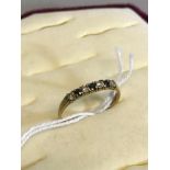 9ct gold ladies ring, Set with CZ & Sapphire stones