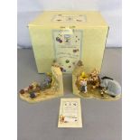 Royal Doulton Winnie the pooh "push... pull!!! Come on pooh" figurine bookends with box. Limited