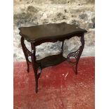 Victorian ornate mahogany window table