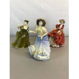 3 Royal Doulton lady Figurines