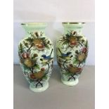 2 Victorian panel painted vases