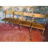 Vintage 4 folding school seat/ bench