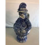 Large German Westerwald stoneware blue salt glazed character jug.