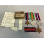 A Collection of 4 WW2 medals to include Burma Star, Defence, War medals. comes with box, certificate