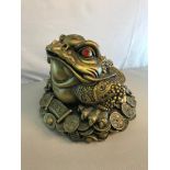 Large Chinese ornate frog figure. measures 21cm in height.