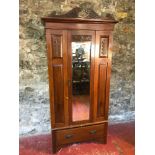 Victorian single robe with mirror front door and under drawer