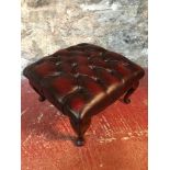 Chesterfield button top stool in oxblood red