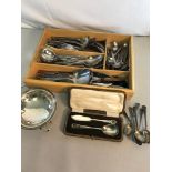 A collection of Viners International cutlery sets, EP pierced dish, together with various EP cutlery