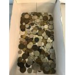 Box of mixed world coins