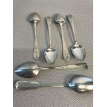 A collection of silver hallmarked spoons to include Georgian Scottish spoon.