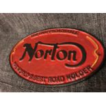 Cast iron Norton advertising sign