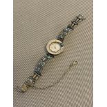 925 silver ladies ornate wrist watch
