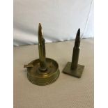 2 WW2 trench art lighters, 1 missing lighter parts.