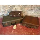 3 small vintage travel cases