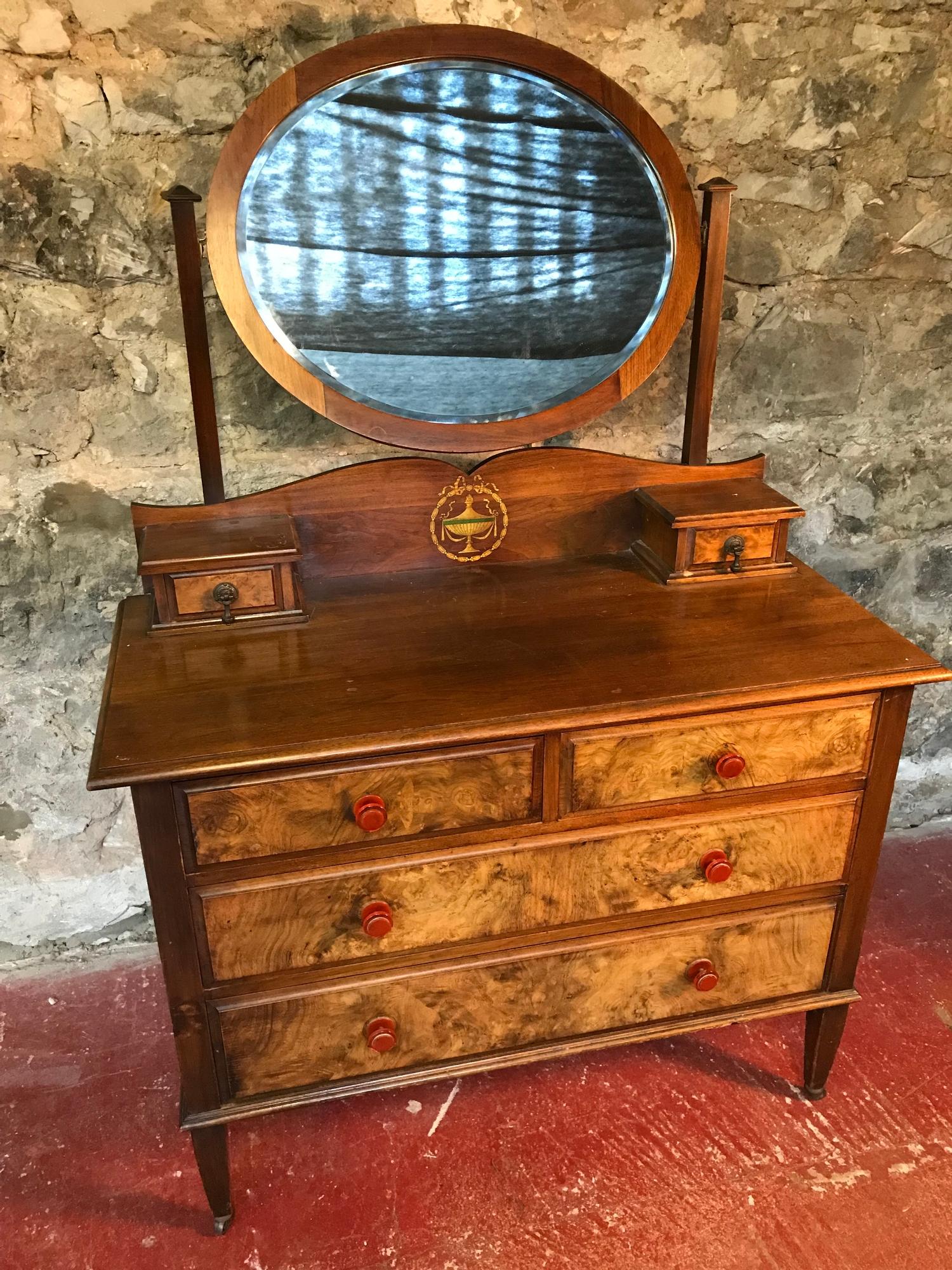 Victorian chest of drawers with dressing table top
