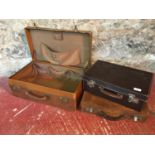3 Leather bound travel cases