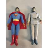 1977 DC comics superman figure together with 1977 Star Trek spoke figure