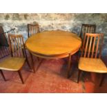 Retro G-plan table with 4 G-Plan matching chairs