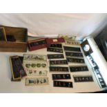 Large collection of hand painted antique slides