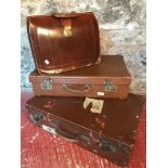 2 Vintage travel cases & satchel bag