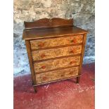 Victorian four drawer chest with ornate inlay