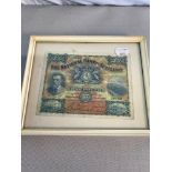 The National Bank of Scotland One Pound Note dated 11/11/1919. Framed